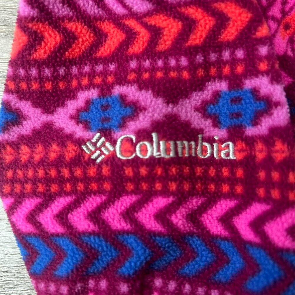 Columbia Fuschia Aztec Print 1/4 Zip Fleece Pullover Jacket Women's Large L35 - Picture 5 of 5